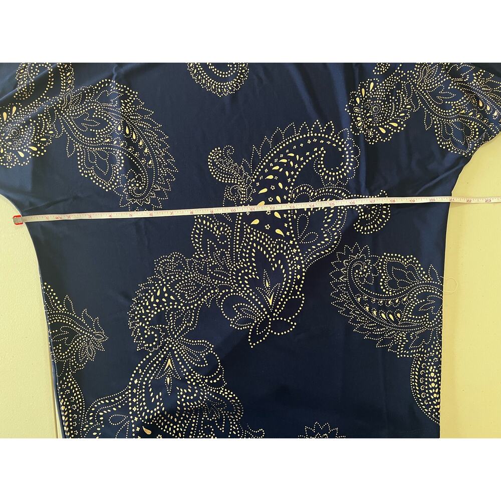 Susan Graver Regular Foil-Printed Liquid Knit Tunic INDIGO NWOT SIZE S - Picture 7 of 8